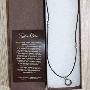 Silpada Black Leather and Silver Necklace